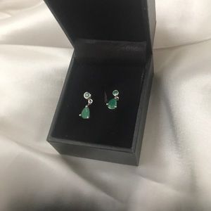 Jade and gold earrings